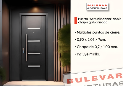 Puerta semiblindada doble chapa. (E02)