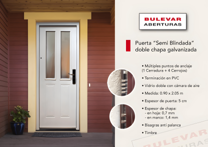 Puerta semiblindada doble chapa. (CH41C)