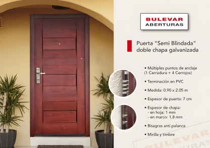 Puerta semiblindada doble chapa. (CH177)