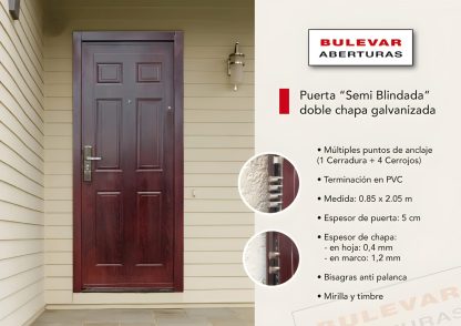 Puerta semiblindada doble chapa. (CH16) - Imagen 3